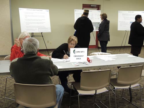 More than 120 residents, elected officials, business representatives, and journalists attended the first I-270 North Public Meeting on Thursday, February 20, 2018 at Hazelwood Civic Center East. Attendees reviewed informational stations, spoke to project team members, and  provide feedback at the comment area