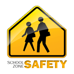 School crossing safety sign